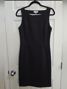 Calvin Klein Black Sleeveless Midi Sheath Dress
